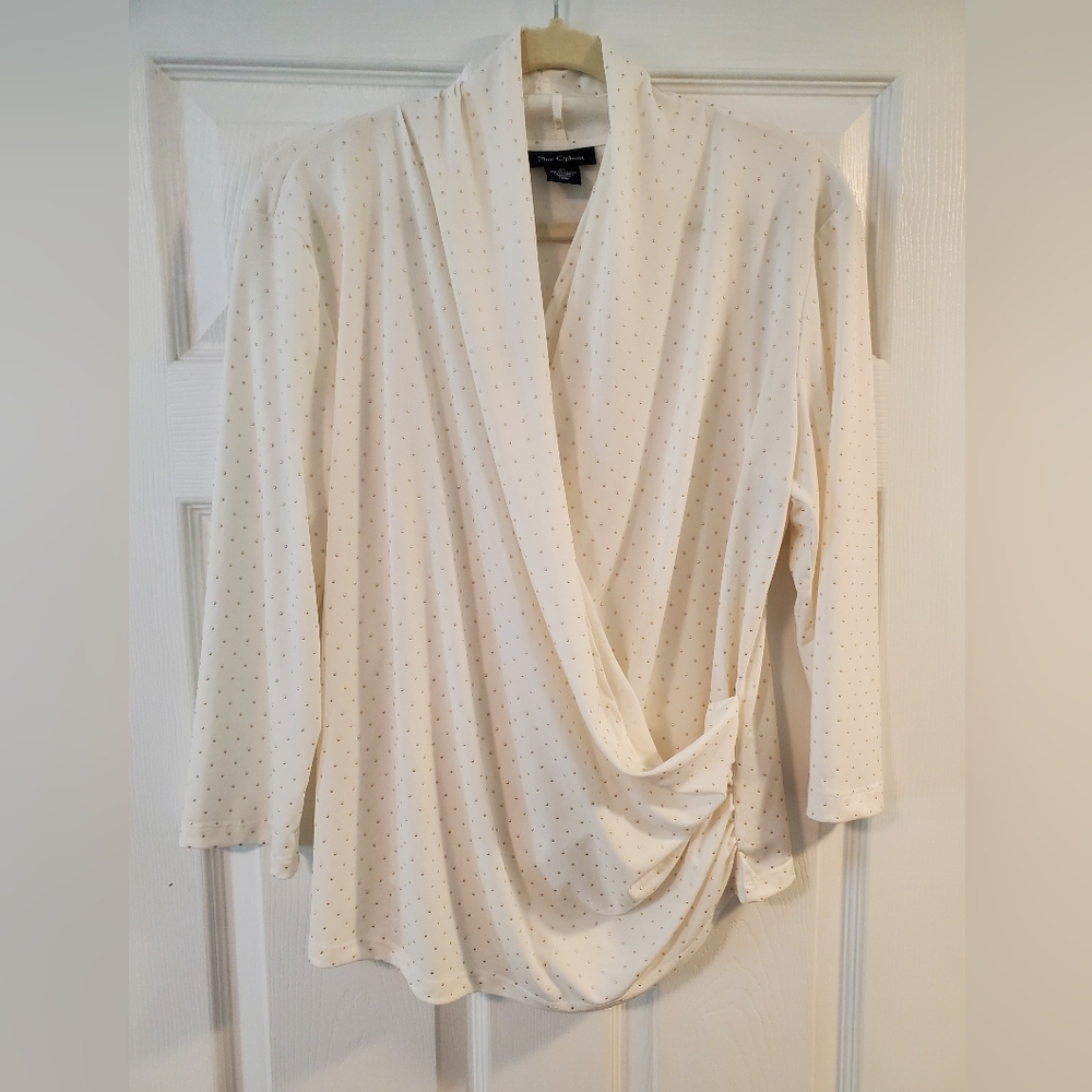 Polka Dot Wrap Blouse